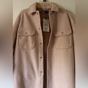 Zara Pink Shaket Jacket Size M Medium NWT